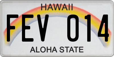 HI license plate FEV014