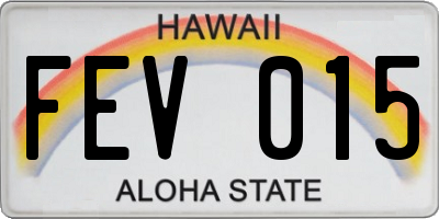 HI license plate FEV015