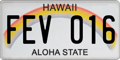 HI license plate FEV016