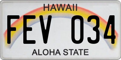 HI license plate FEV034