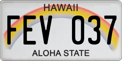 HI license plate FEV037