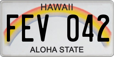 HI license plate FEV042