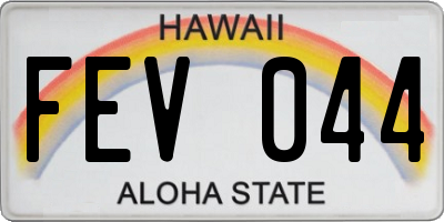 HI license plate FEV044