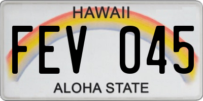 HI license plate FEV045