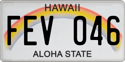 HI license plate FEV046