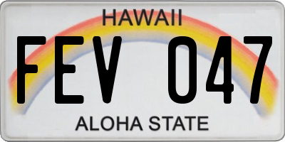 HI license plate FEV047