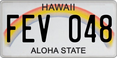 HI license plate FEV048