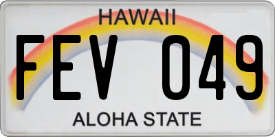 HI license plate FEV049
