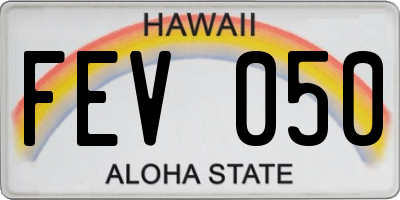 HI license plate FEV050