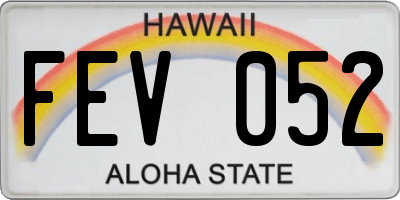 HI license plate FEV052