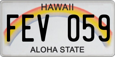 HI license plate FEV059