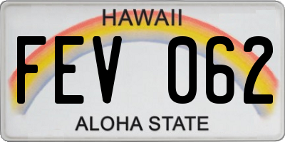 HI license plate FEV062
