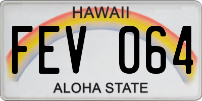 HI license plate FEV064
