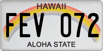 HI license plate FEV072