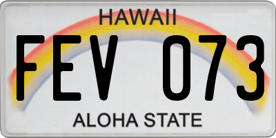 HI license plate FEV073