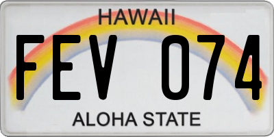 HI license plate FEV074