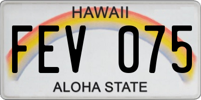 HI license plate FEV075