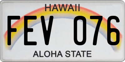 HI license plate FEV076