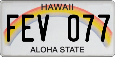 HI license plate FEV077