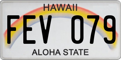 HI license plate FEV079