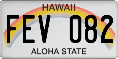 HI license plate FEV082
