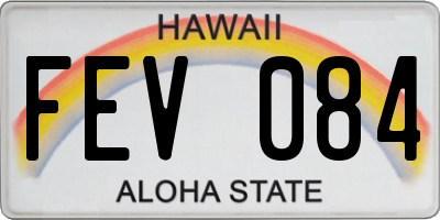 HI license plate FEV084