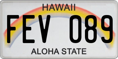 HI license plate FEV089