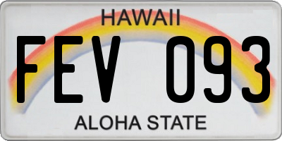 HI license plate FEV093