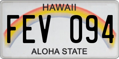 HI license plate FEV094