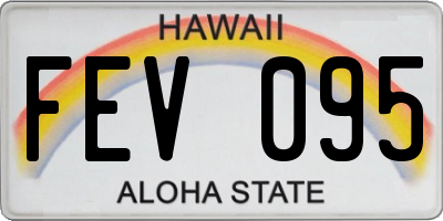 HI license plate FEV095