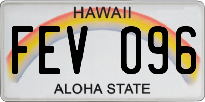 HI license plate FEV096