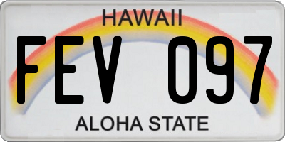 HI license plate FEV097