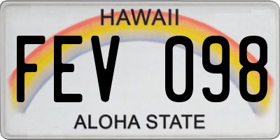 HI license plate FEV098