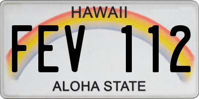 HI license plate FEV112