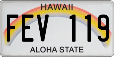 HI license plate FEV119