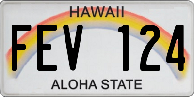 HI license plate FEV124