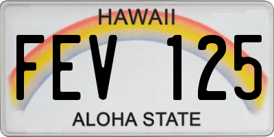 HI license plate FEV125