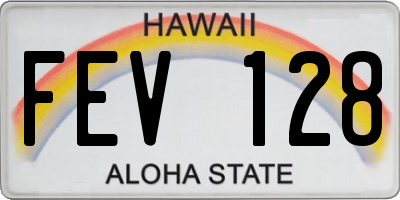 HI license plate FEV128