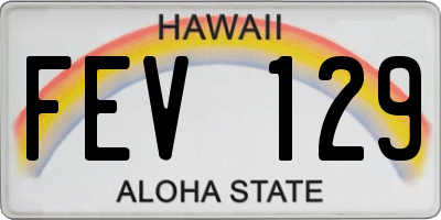 HI license plate FEV129