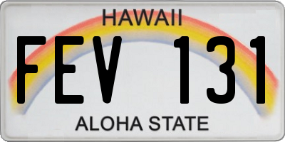 HI license plate FEV131