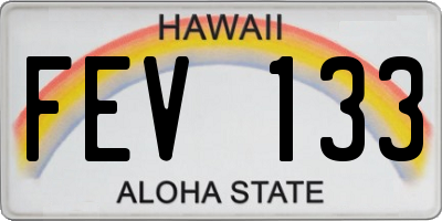 HI license plate FEV133