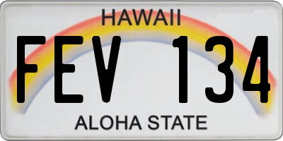HI license plate FEV134