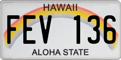 HI license plate FEV136