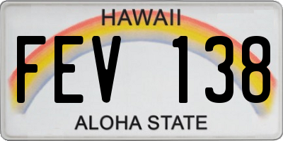HI license plate FEV138