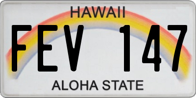 HI license plate FEV147