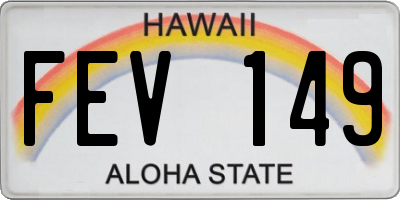 HI license plate FEV149