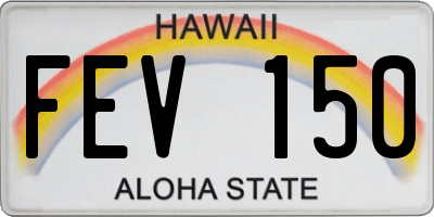 HI license plate FEV150