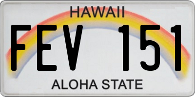 HI license plate FEV151