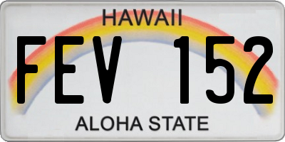 HI license plate FEV152