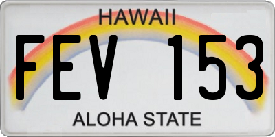 HI license plate FEV153
